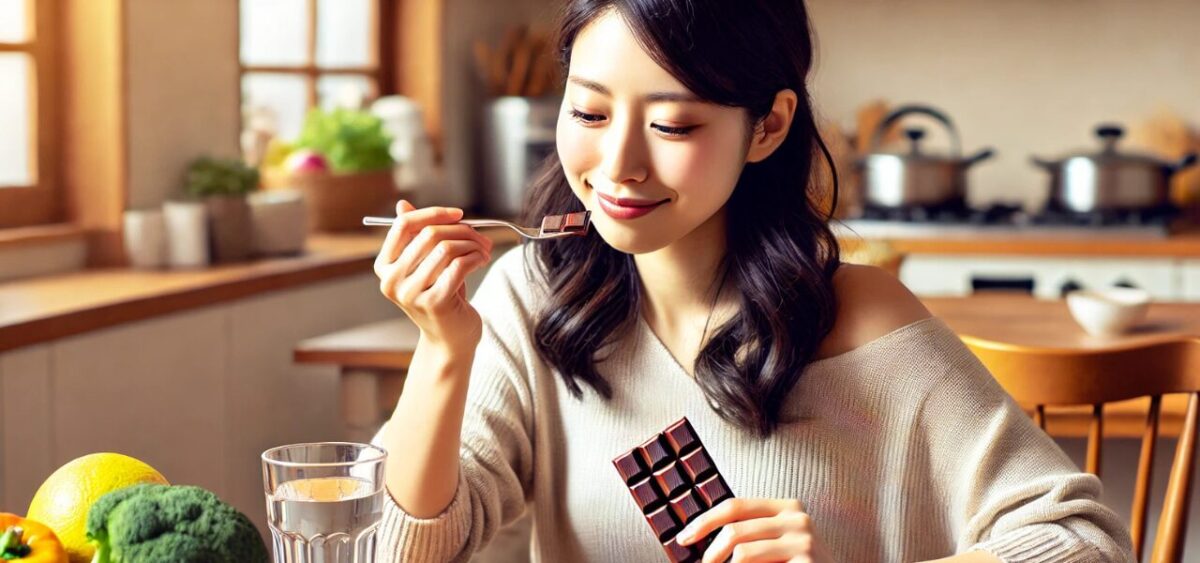 高カカオチョコレートでダイエットしている様子